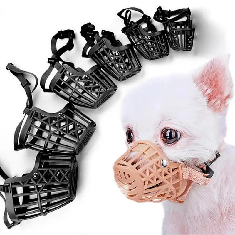 Adjustable Dog Muzzles Anti Barking Plastic Safe Breathable Pet Mask Outdoor Anti Bite Training Dog Mouth Cover Dog Accessories