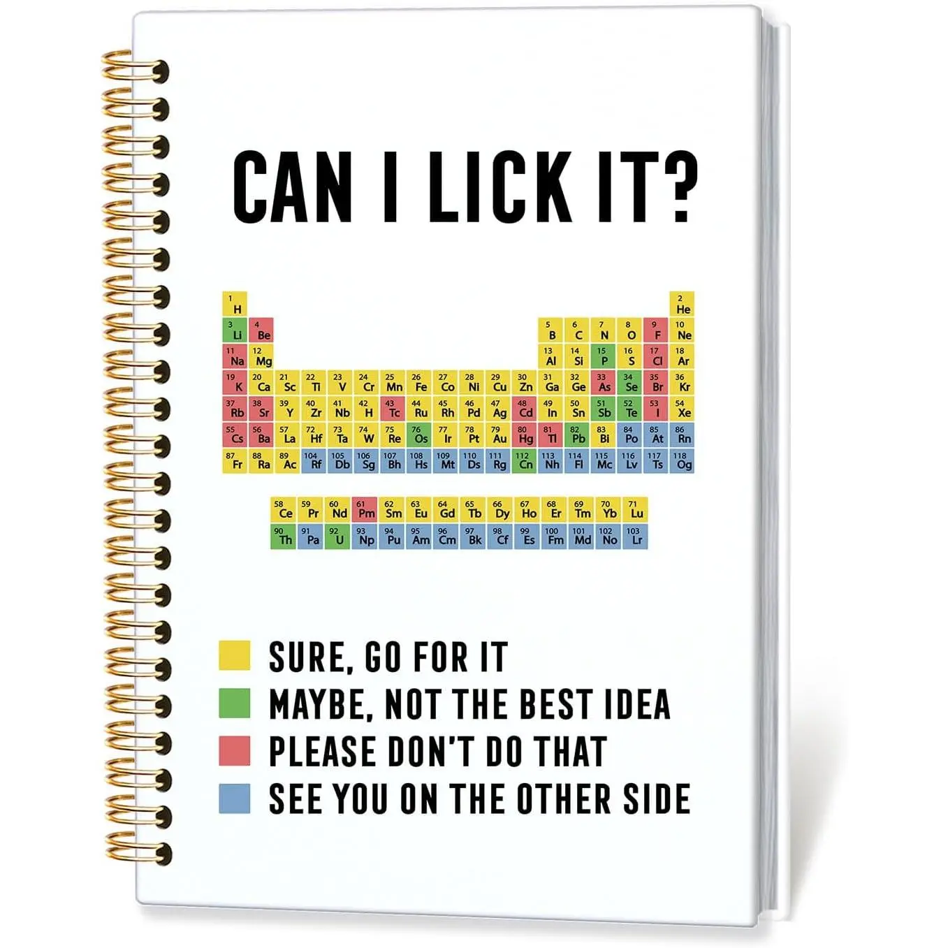 Funny Chemistry Spiral Notebook Journal,End of Year Teacher Gifts,A5 | Science Laboratory Lovers Gifts,Can I Lick It Periodic Table Funny Science Teacher Appreciation Gifts,5.5x8.3