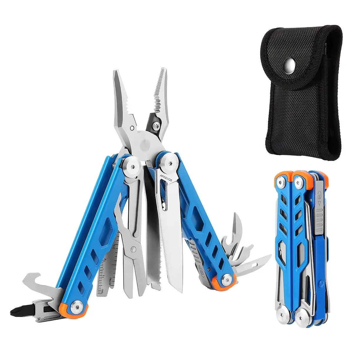 Multifunctional Pliers, 17-in-1 Stainless Steel Compact Folding Tool with Screwdrivers, Scissors, and Saw for Camping and Hiking, Wire Cutters, Outdoor Activities, Folding Tools, Multifunctional Folding