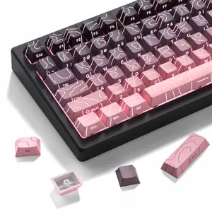 Dual Color RGB Pbt Keycaps, Side-Printed, Durable, Compatible with Tkl & Compact Keyboards, Mx Axis, Backlit, DIY Customizable, Non-Fading