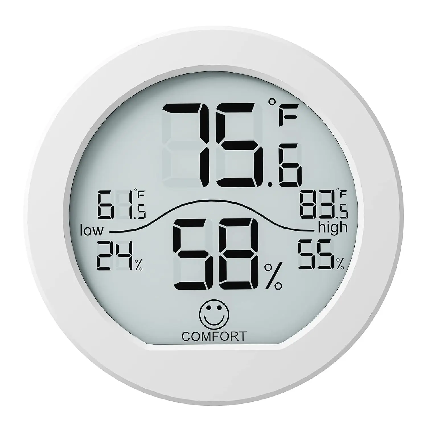 Indoor Digital Hygrometer Thermometer for Room Temperature Humidity Meter |  Thermometer Accuracy Calibration LCD Temperature Sensor with Maximum and Minimum Records,1 Pack