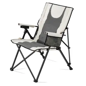 VEVOR Heated Camping Chair, 3 Heating Settings, Large - Sized Padded Folding Rocker, Heavy Duty Outdoor Lawn Chairs with Pocket Cupholder, Support 225lbs, Portable Heated Chair for Sports Winter Use