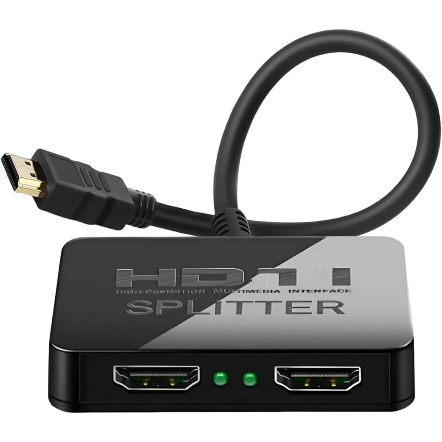 4K HDMI Splitter 1 in 2 Out Mirror Display Not Expand, Dual HDMI Splitter Hub to Dual Monitors Multi-Scree Displays Audio Synchronization, Compatible for MacBook Laptop Desktop PC Graphics Card TV,Protective,Case,Ultra,Android Smart TV Box,ta,sound,effect