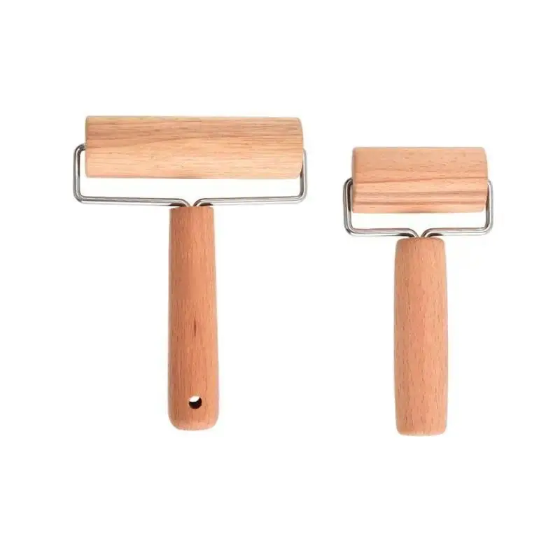 Wooden Pastry Rolling Pin Nonstick Dough Roller Comfortable Handle for Chapati Pasta Pizza Baking Essential Kitchen Accessories