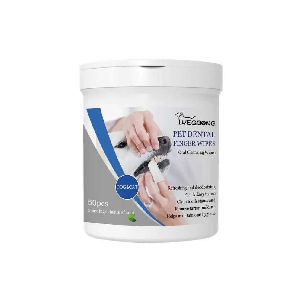 Yegbong Pet Dental Finger Wipes - Tartar Plaque Remover, Freshens Breath, Targets Yellow Teeth, Dog Oral Care Finger Sleeve