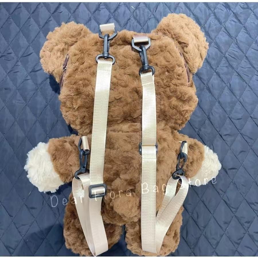 New Cute Plush Brown Bear Backpack Kawaii Soft Animal Knapsack High Quality Lolita Furry Shoulder Bag Fashion Girl Birthday Gift