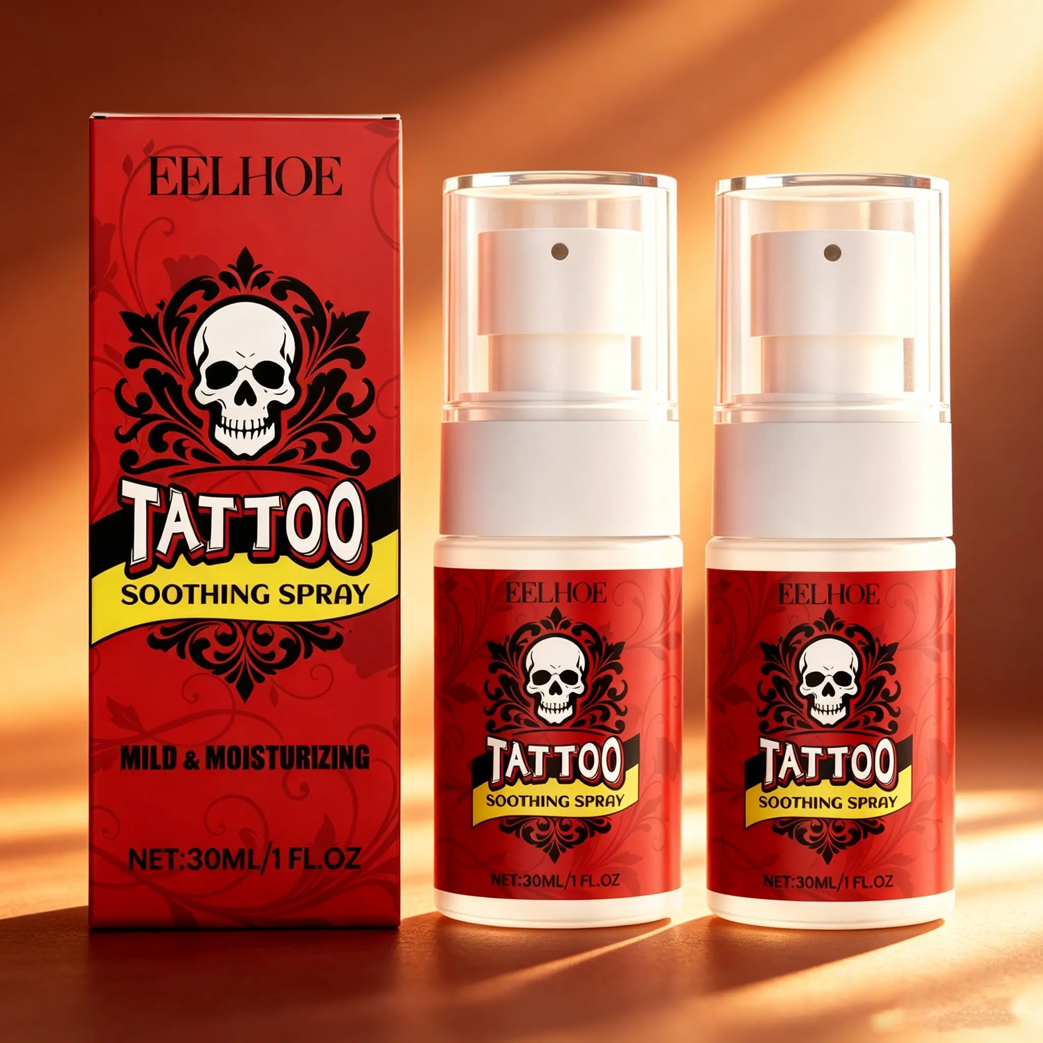Aloe Tattoo Care Spray Set (30ML*2), Gentle Moisturizing, Soothes Tattoo Skin, Refreshing Hydrating Spray, Tattoo Aftercare Essentials
