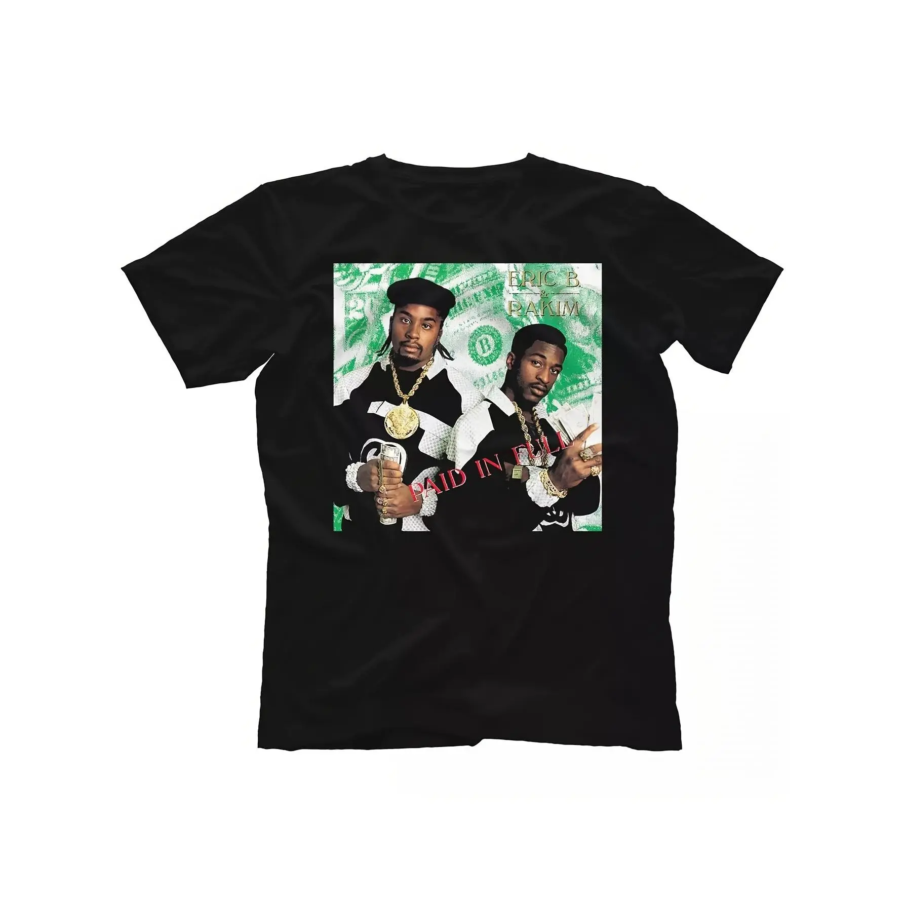 Women's Eric B & Rakim Paid in Full Iconic T-Shirt - S-5XL Plus Size Hip Hop Streetwear Tee, Bold Retro Graphic Round Neck Short Sleeve, Machine Washable Casual Concert & Everyday Apparel, Shortsleeve, Top