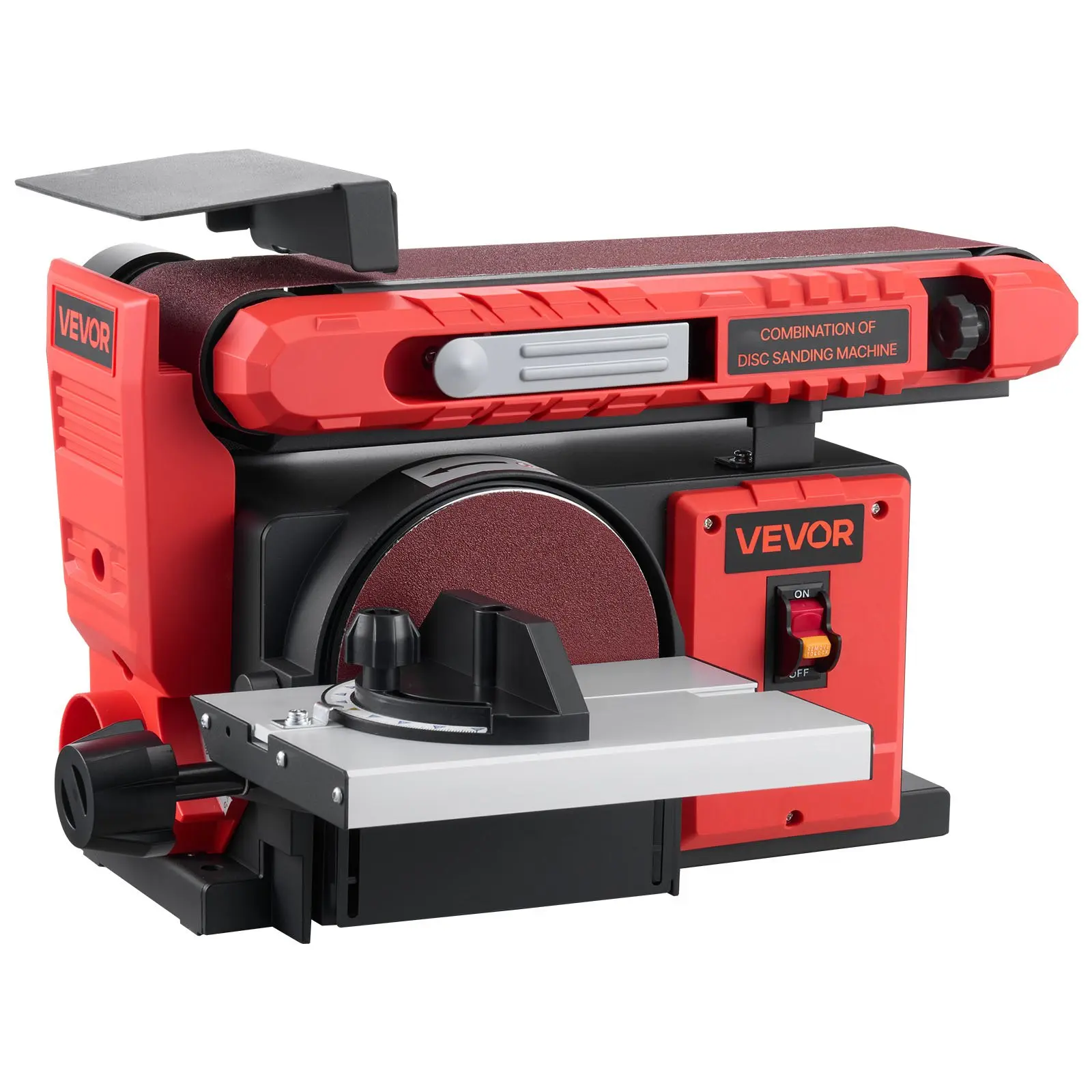 VEVOR 6" Disc Sander 4" x 36" Belt Sander, 400W Professional Belt Disc Sanders Combo with 0 - 45 Adjustable Worktable Dust Collection Port for Woodworking, Knife Sharpening, DIY Crafting