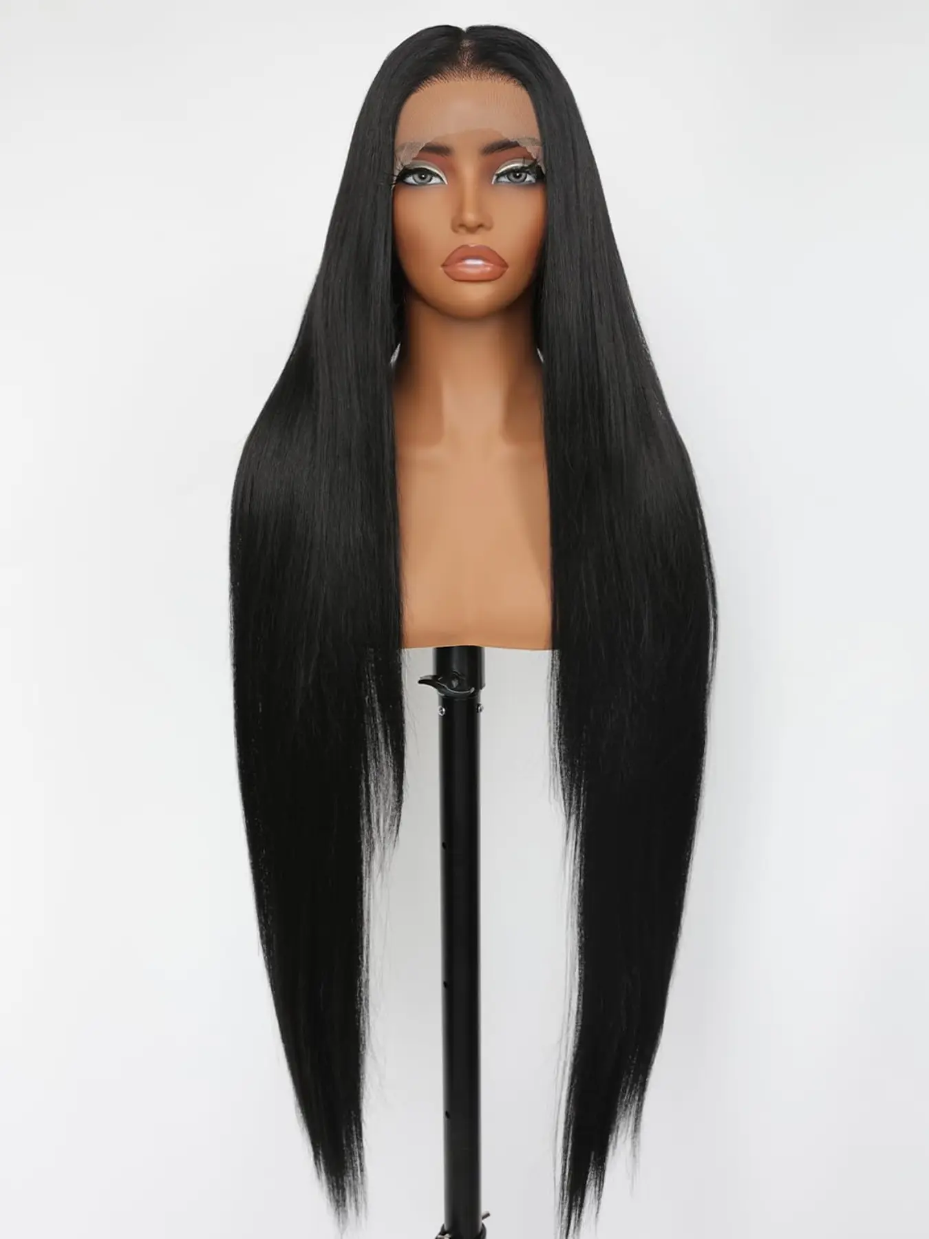 40" Super Long Straight Lace Front Wigs,13x6 Transparent Swiss Synthetic Lace Wig Pre Plucked,Natural Black Glueless Lace Front Wigs with Baby Hair for Women Girls, Frontal Lace Wigs (9602L)