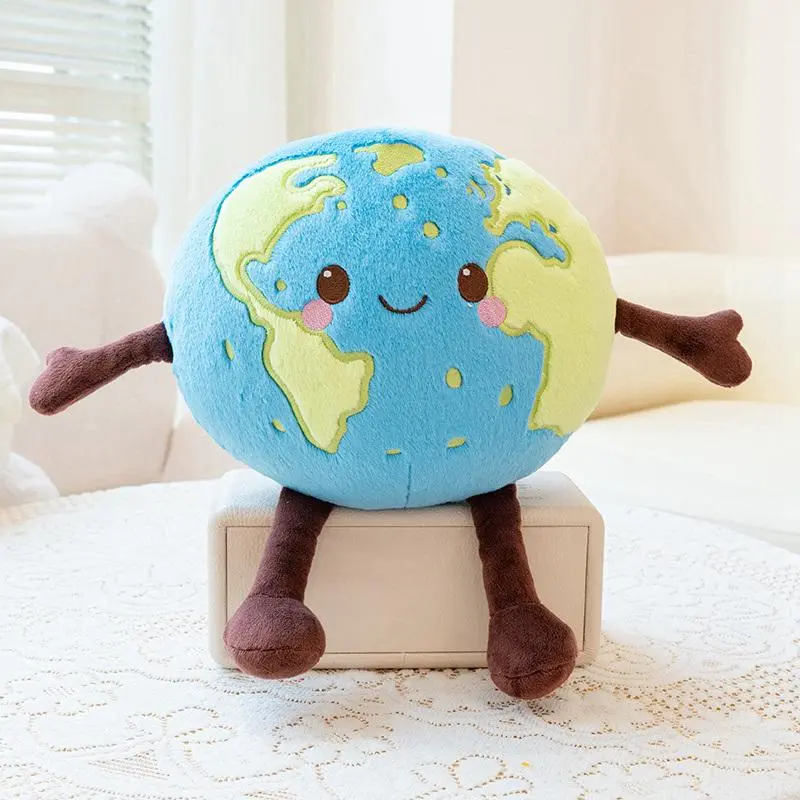 Cute Smile Face Planet Plush Toys Stuffed Interstellar Earth Moon Sun Moon Mars Saturn Venus Star Doll for Kids Birthday Gift