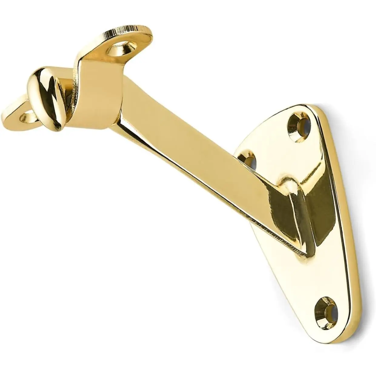 3 Inch 3 Pack Polished Brass Handrail Stair Brackets Suitable for Indoor and Outdoor Staircase Balcony Corridor Staircase Support Handrail Brackets