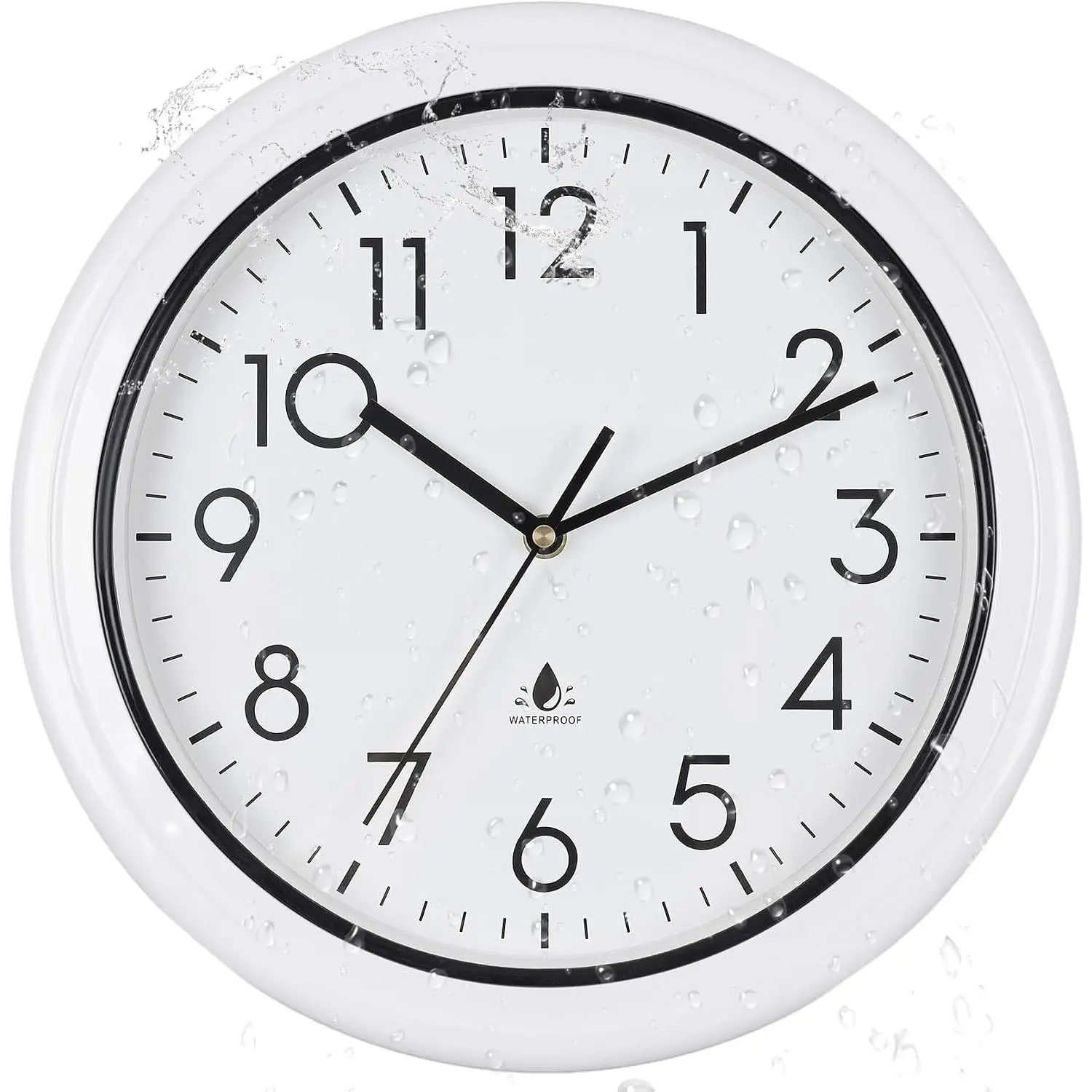 13-Inch Sealed Waterproof Outdoor Wall Clock, Round Weatherproof Home Decor Clock, Round Clock