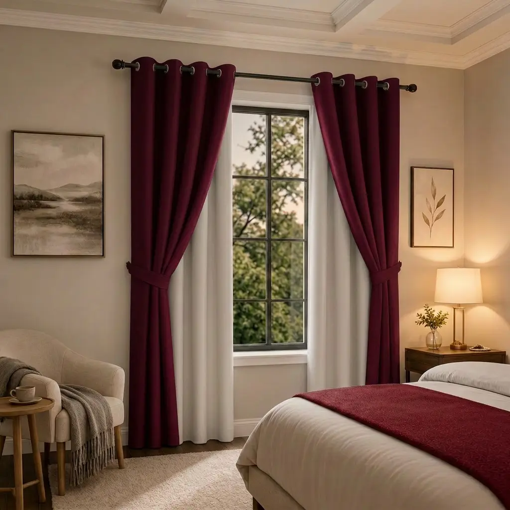 4 Pcs Full Blackout Grommet Curtains, 52"x84" 2-Tone Solid Drapes, UV-Protective Light-Blocking Window Treatments for Living Room Decor, Bedroom Window Room Decor, QF222 Curtains inganchos cortinas decorative home