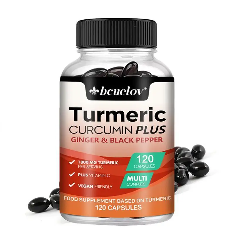 Bcuelov Organic Turmeric Health Supplement - Joint Support, Bone Health Support, 120 Capsules