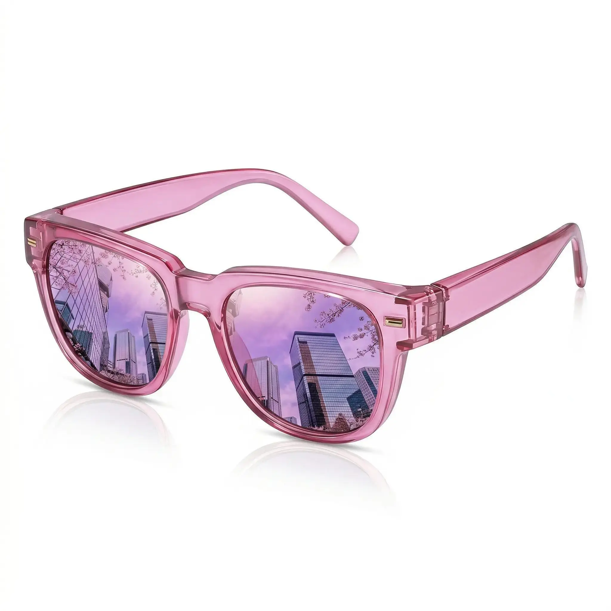 Women's Polarized Over-Glass Sunglasses - Mirror-Like, Tinted, Hard UV400 Anti-Glare, Lightweight Full Coverage Eyewear for Driving, Outdoor Activities, Hard Women's Sunglasses, Mirror-Like Women's Sunglasses