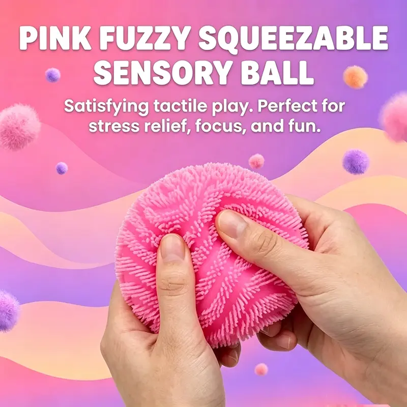 Wave Textured Fuzzy Squeeze Ball Soft TPR Fidget Toy Stress Relief Sensory Squishy Balls For Kids Adults Anxiety ADHD Relief Gift Stress Relief Squishies