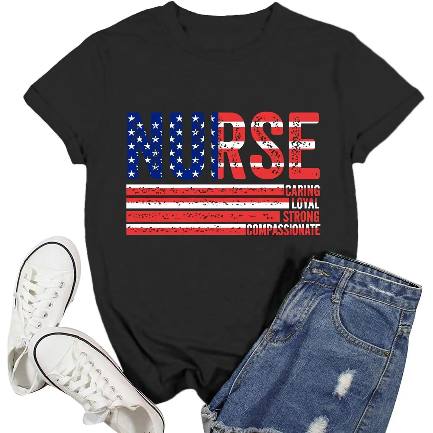 Women Nurse Shirt Nursing School T-Shirt Nurses Life Tee Nurse Day Tops