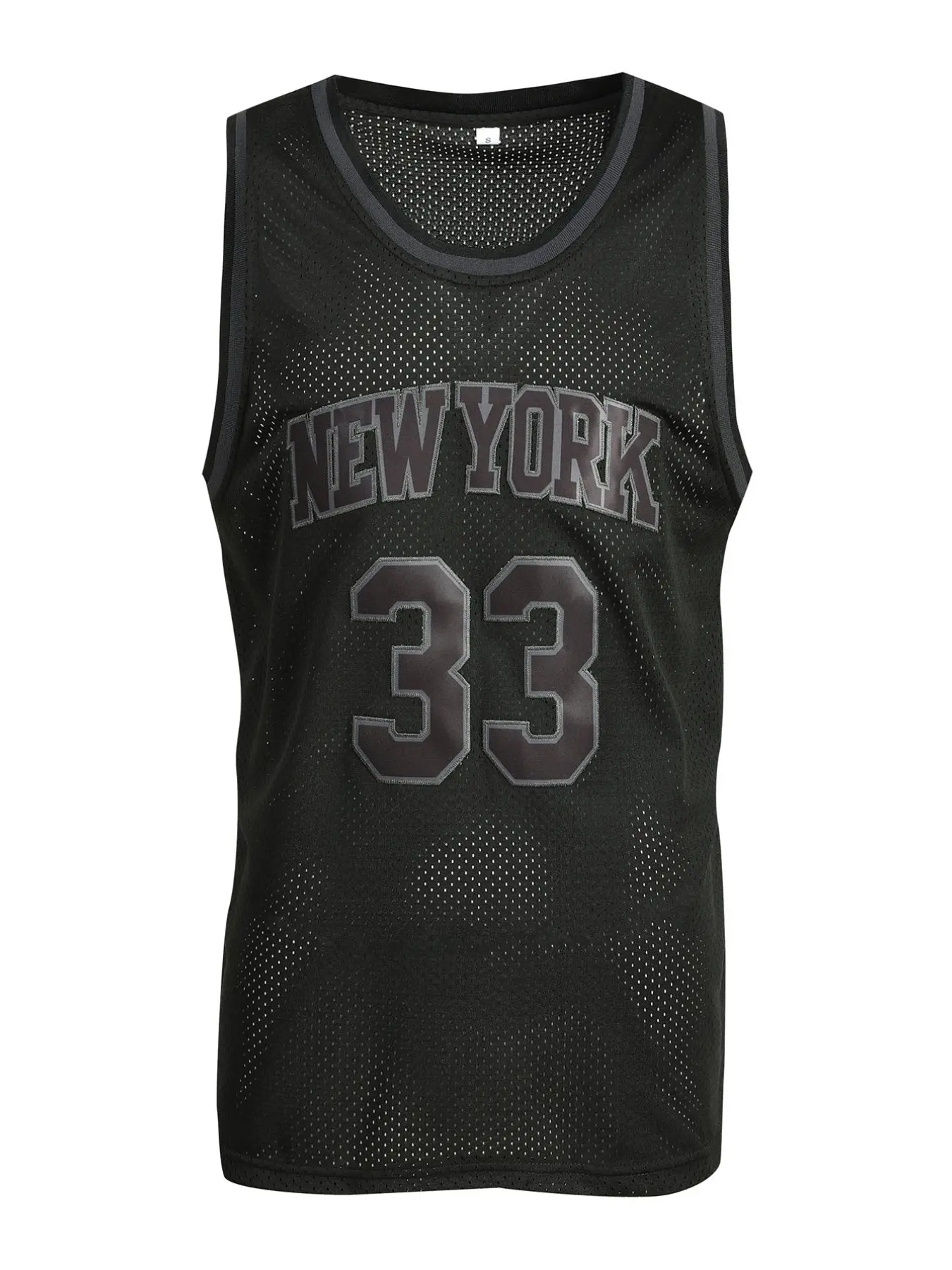 Men's 33 Black Basketball Jersey, Embroidered Sports Wear, Casual Sporty Top, Casual Short Sleeve Tank Top, Fitted Long Clothing, Plain Surface, Figure Pattern, Embroidery Sportswear