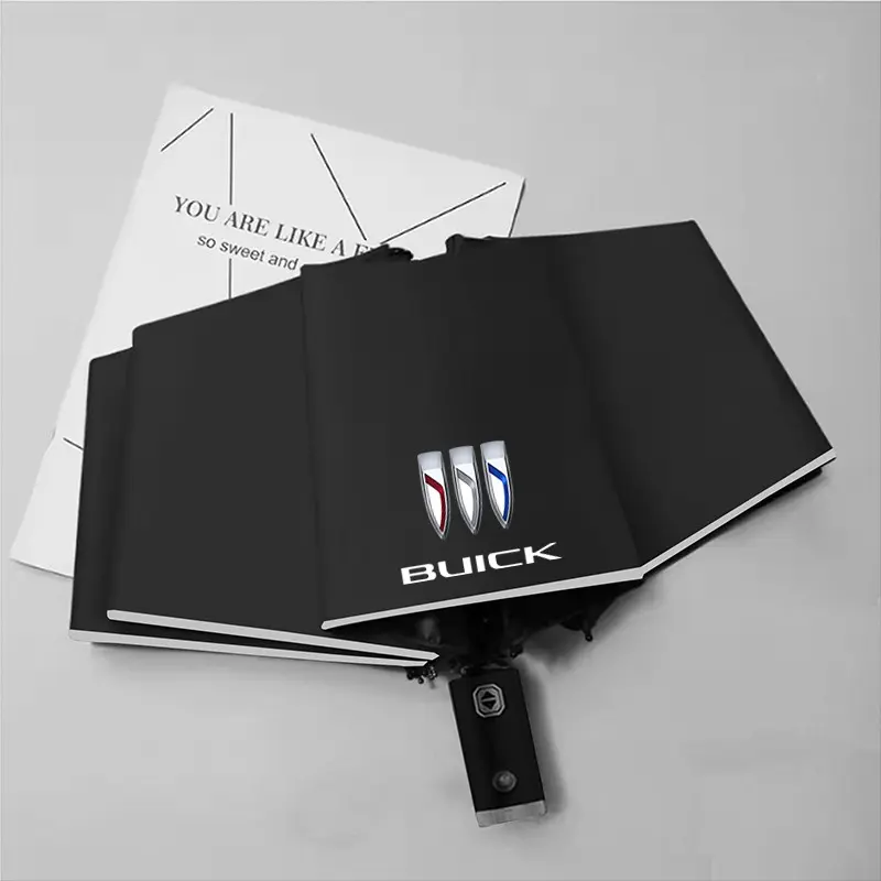 Automatic Reflective Car Umbrella, Three-Color Nylon Waterproof, Stainless Steel Frame, Foldable, Night Light, for Buick Cars