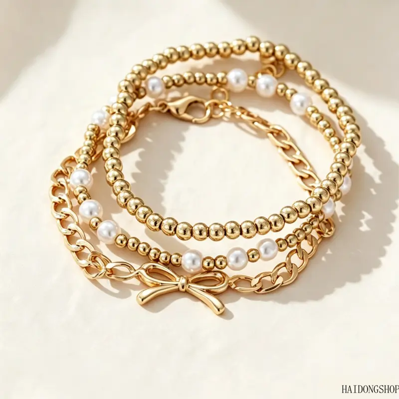 Coquette Viral Cottagecore Vintage Faux Pearl CCB Beaded Bow Stackable Bracelets For Women, Unique Designer Layered Wrist Jewelry, Dainty Accessory For Dating Picnic Shopping Daily Outfit Styling