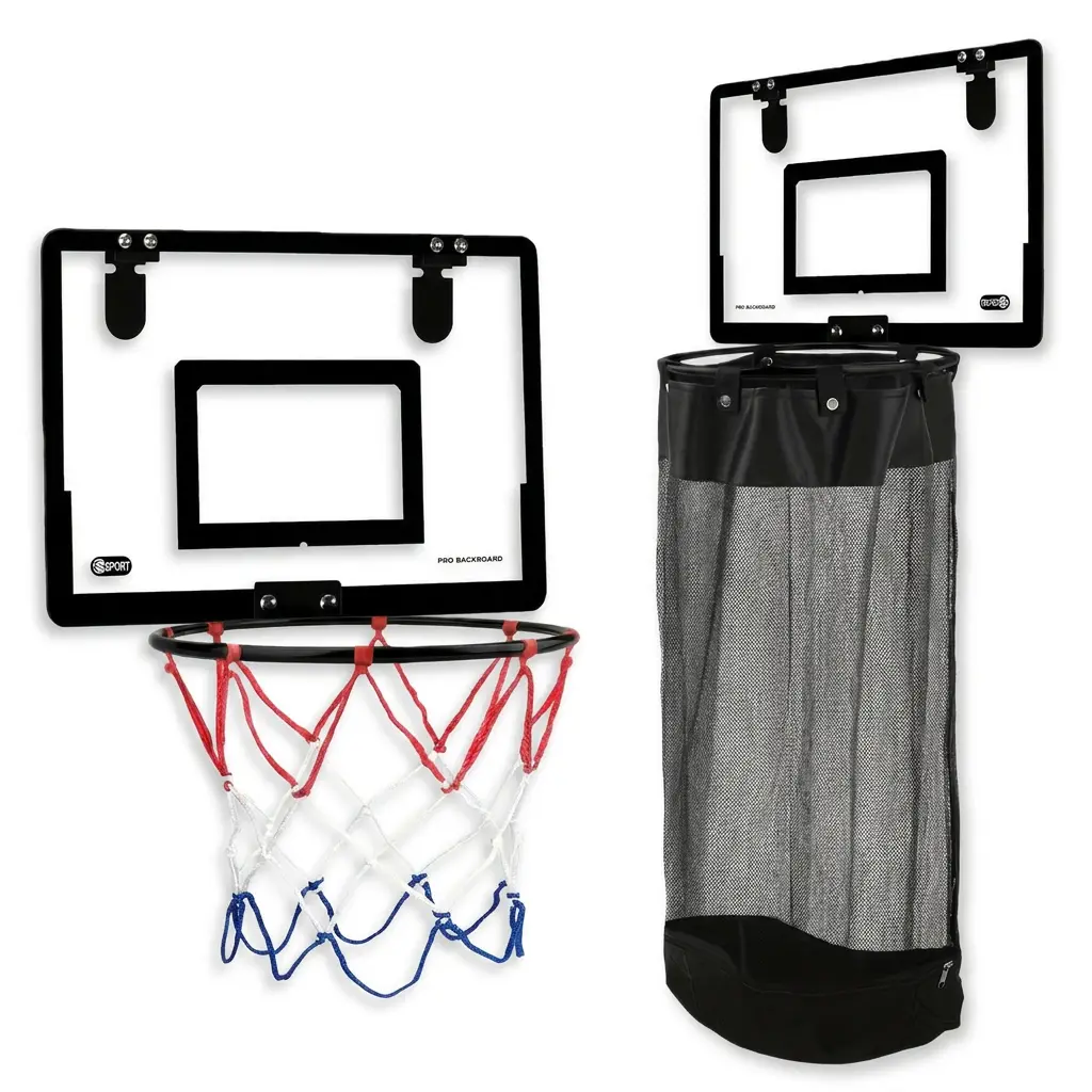 Dual-Function Over The Door Basketball Laundry Hamper with Self-Adhesive Hooks, Fun Shooting Laundry Basket Hanging Organizer, Punch-Free Wall Mount Clothes Storage Bin for Bathroom Bedroom Dorm