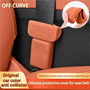 Universal Car Seat Belt Socket Protective Cover Silicone Car Safety Seat Belt Anti-Scratch Cover Button protective case