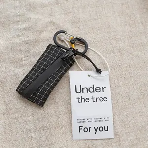 Trail Coin Pouch Ultralight 5.8g UHMWPE Mini Upcycled Gridstop Zipper D-Ring EDC Holder for Backpacking Travel