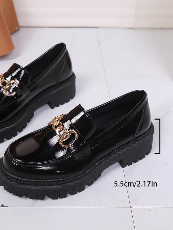 2026 NEW LQUN Women's Soft Comfortable British Style Platform Loafers Thick Sole Durable Commuting Korean Fashion Plus Size Available Black