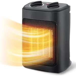 1500W Portable Indoor Space Heater with Thermostat PTC Fast Heating Ceramic Small Heater with Heating and Fan Modes for Bedroom Office Indoor Use