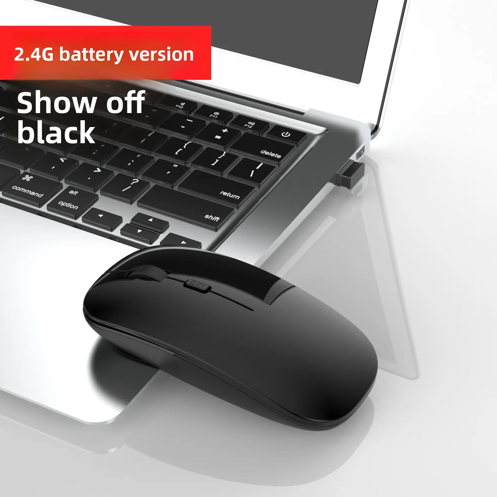 Dual-Mode Rechargeable Silent 2.4GHz Bluetooth Compatible Mouse for Laptops