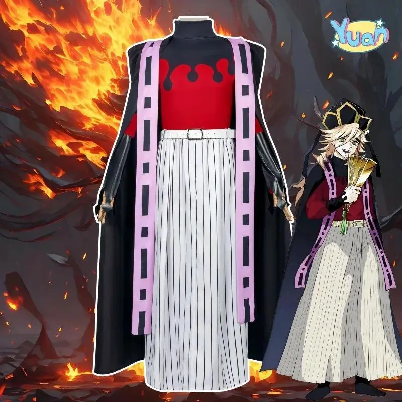 Demon Doma Douma Cosplay Costume Wig Fan Sets Kimetsu No Yaiba Outfit Halloween Anime Douma Kimono for Men Women