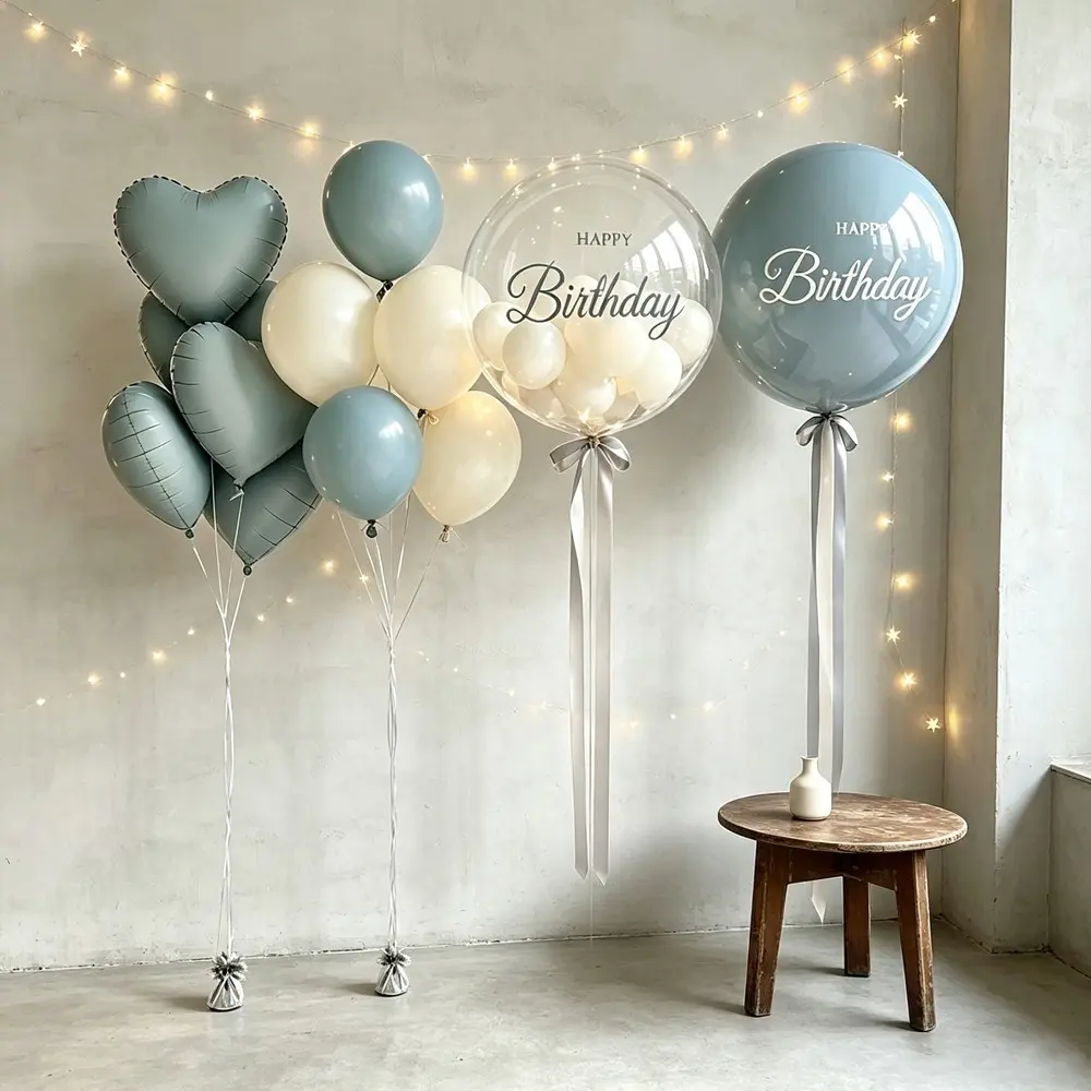Blue Latex Balloon Set, Bubble Ball Kit with Small Balls, Perfect for Birthday Parties, Anniversary, Baby Shower, Gender Reveal, Balloon Decorations