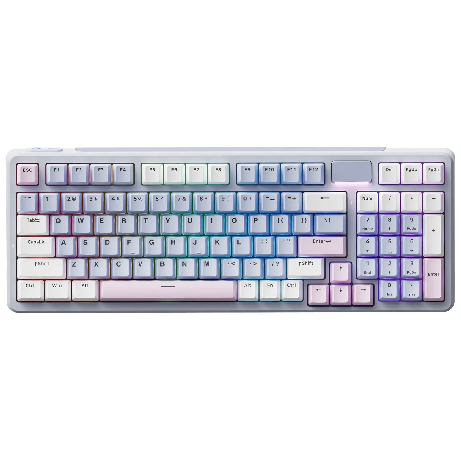 Rapoo V700DIY-98 Wireless Mechanical Gaming Keyboard, PC Accessories, BT5.0 + 2.4GHz Connectivity, Hot Swappable Custom Design, Speed Silver Linear Switch, 16.8M Per-Key RGB, Gasket Mount, Creamy Sound, Full NKRO Anti-Ghosting