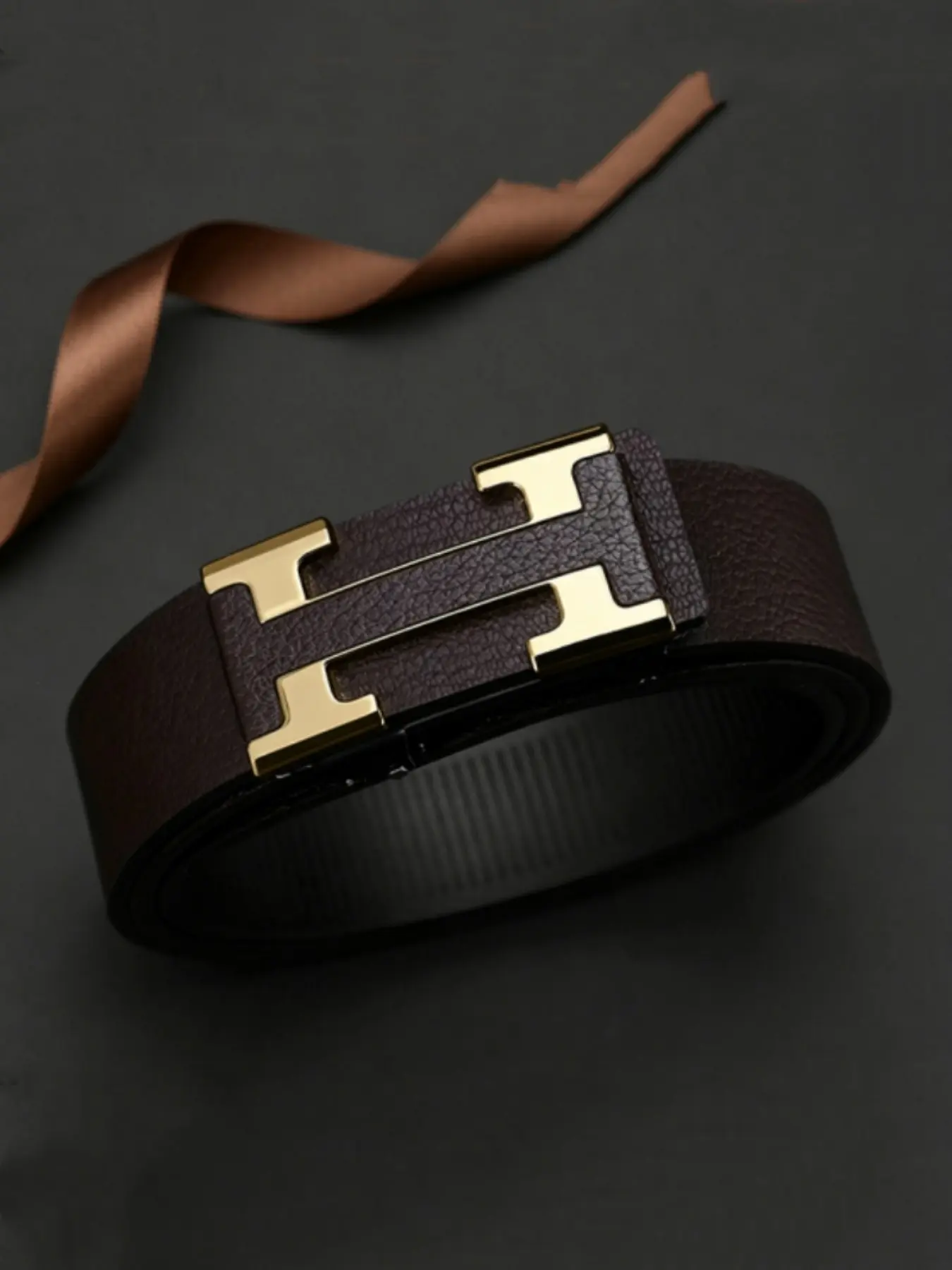 Men's Simple Business Automatic Buckle Belt, Fashionable Personalized Design, Easy Adjustable Belt, Adjustable Casual Pants Strap, Daily Wear Accessory