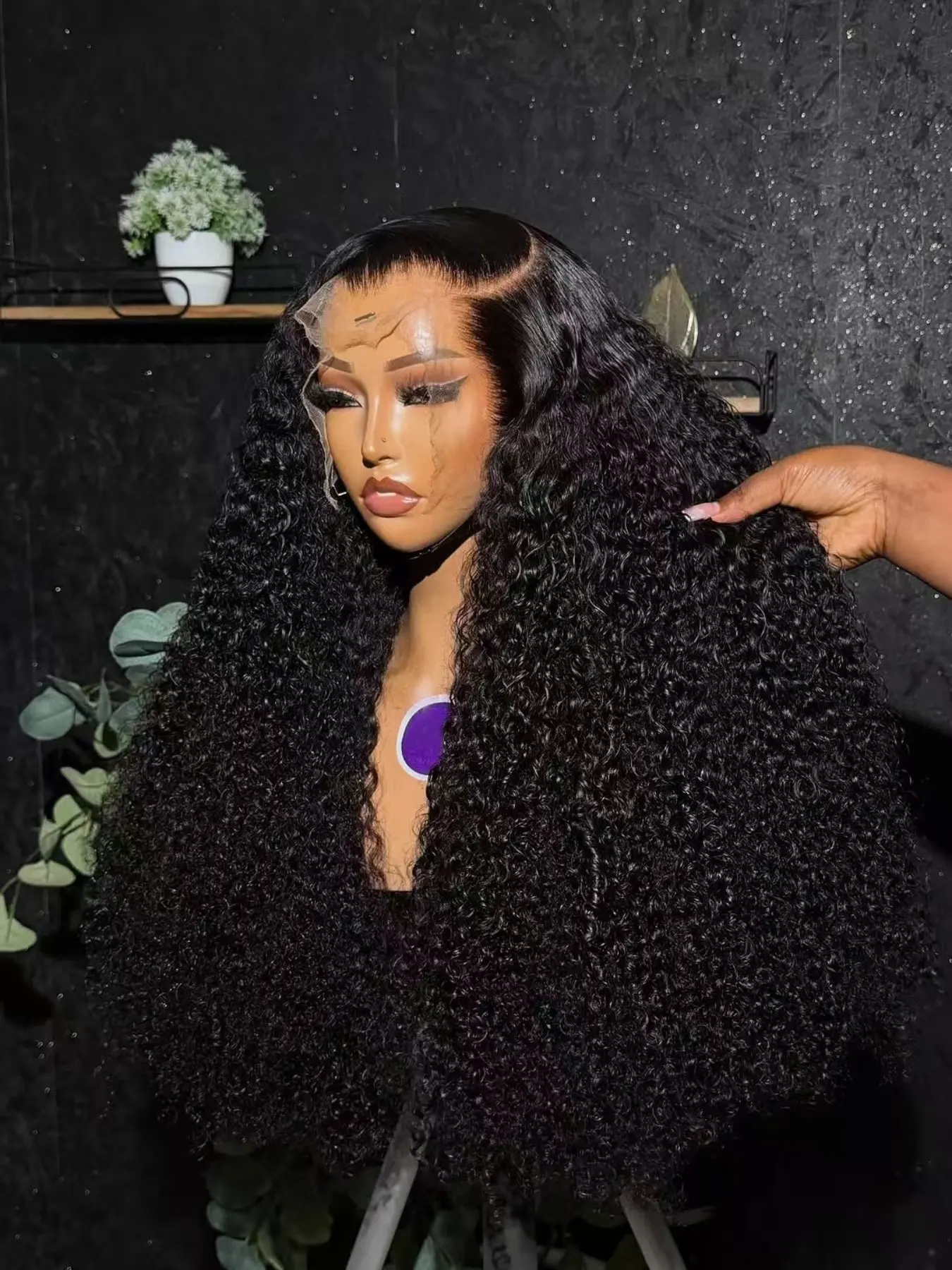 26-Inch Long 180% Density Curly Lace Wig, Natural Curl, No Glue, Comfortable Daily Wear, Heat Resistant, Realistic Look, Go Glueless Wigs, Glueless Synthetic Wig
