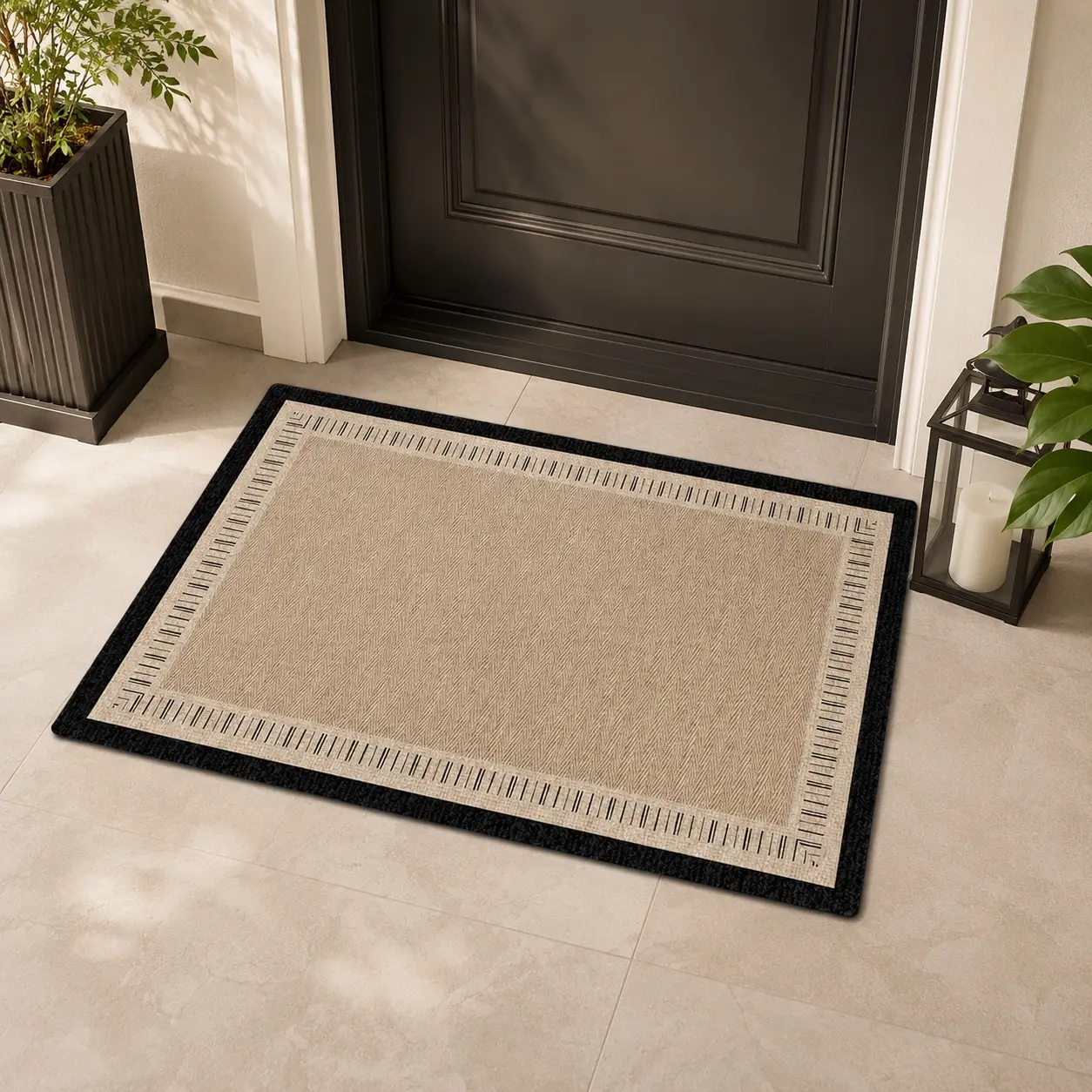 Elegant Faux Fur Floor Mat, Doormat, Cream Color High-End Design, Durable & Easy to Clean, Comfortable Footing, Ideal for Entryways & Home Spaces