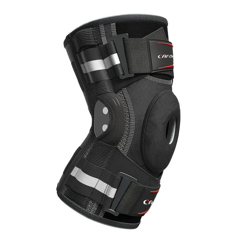 Hinged Knee Brace with Removable Copper Stabilizers, Gel Patella Pad, X-Strap Fix System, Breathable Open Back, Pain Relief for Sports Injury, Patellar Knee Brace, Knee Supporter