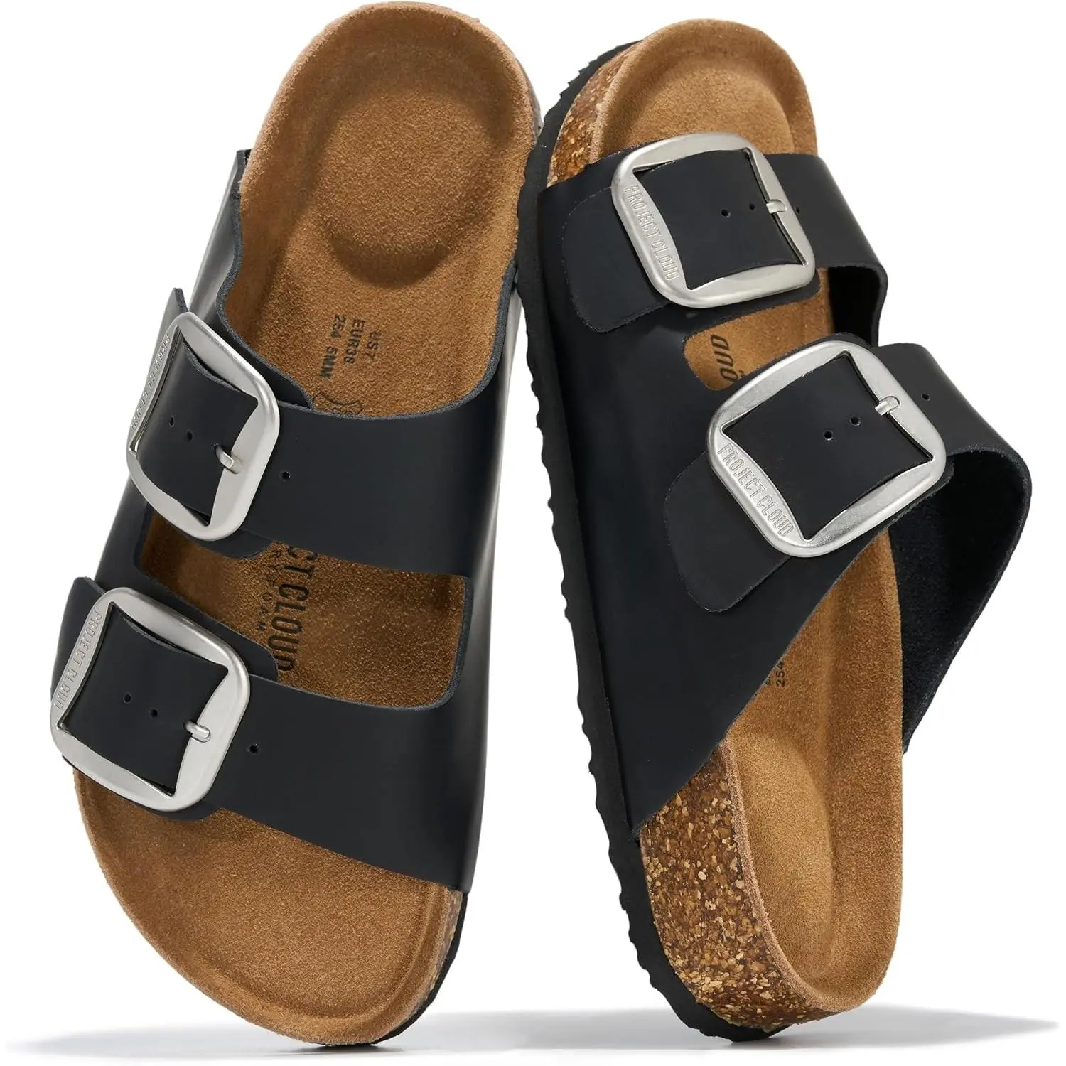 100% Genuine Leather Flat Sandals for Women 2026 Comfortable Beach Essentials Womens Sandals Memory Foam Vacation Essentials Slides for Women Footwear (Santorini)