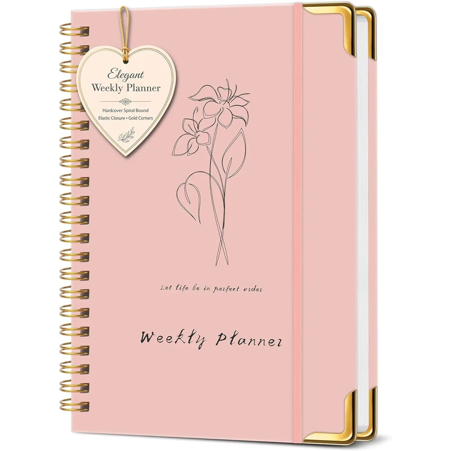 Undated Weekly Planner, Weekly  Notebook with Habit , A5 | 5.7" x 8",  Hardcover, No-Bleeding Paper, Smooth Writing, for Office School ,  , Boost Productivity