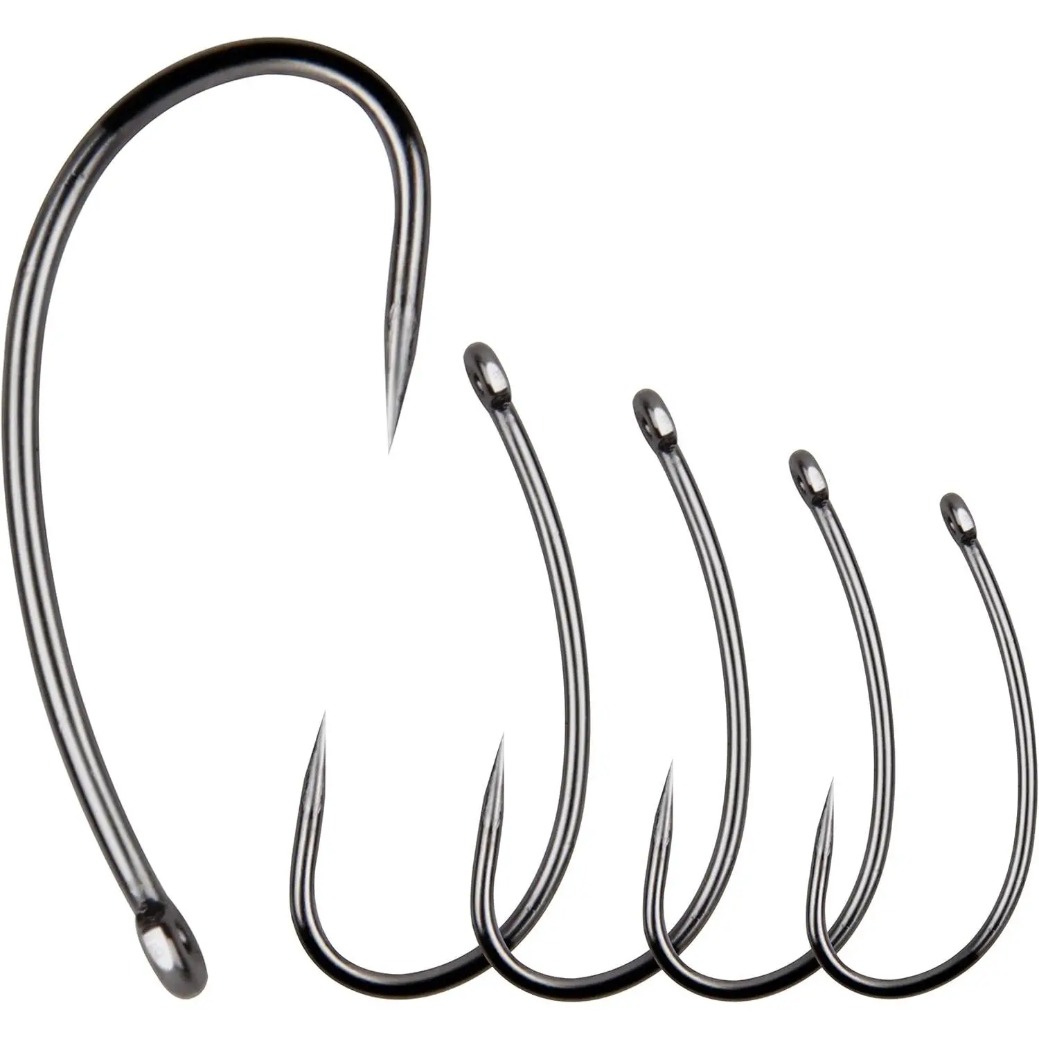 Barbless Fishing Hooks, 120 count Carp Fishing Hooks Small Sizes Barbless Trout Circle Hooks Curved Shank Fly Tying Hooks for Carp Hair  Fishing Tackle Saltwater Freshwater