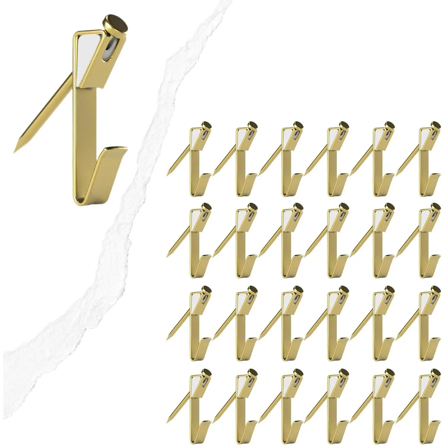 24 count Picture Hanger Anchor Steel Gilt Each Hook Holds 20 lbs   No Need to Hold The Nails Wall Art Decor  Hooks Easy Application