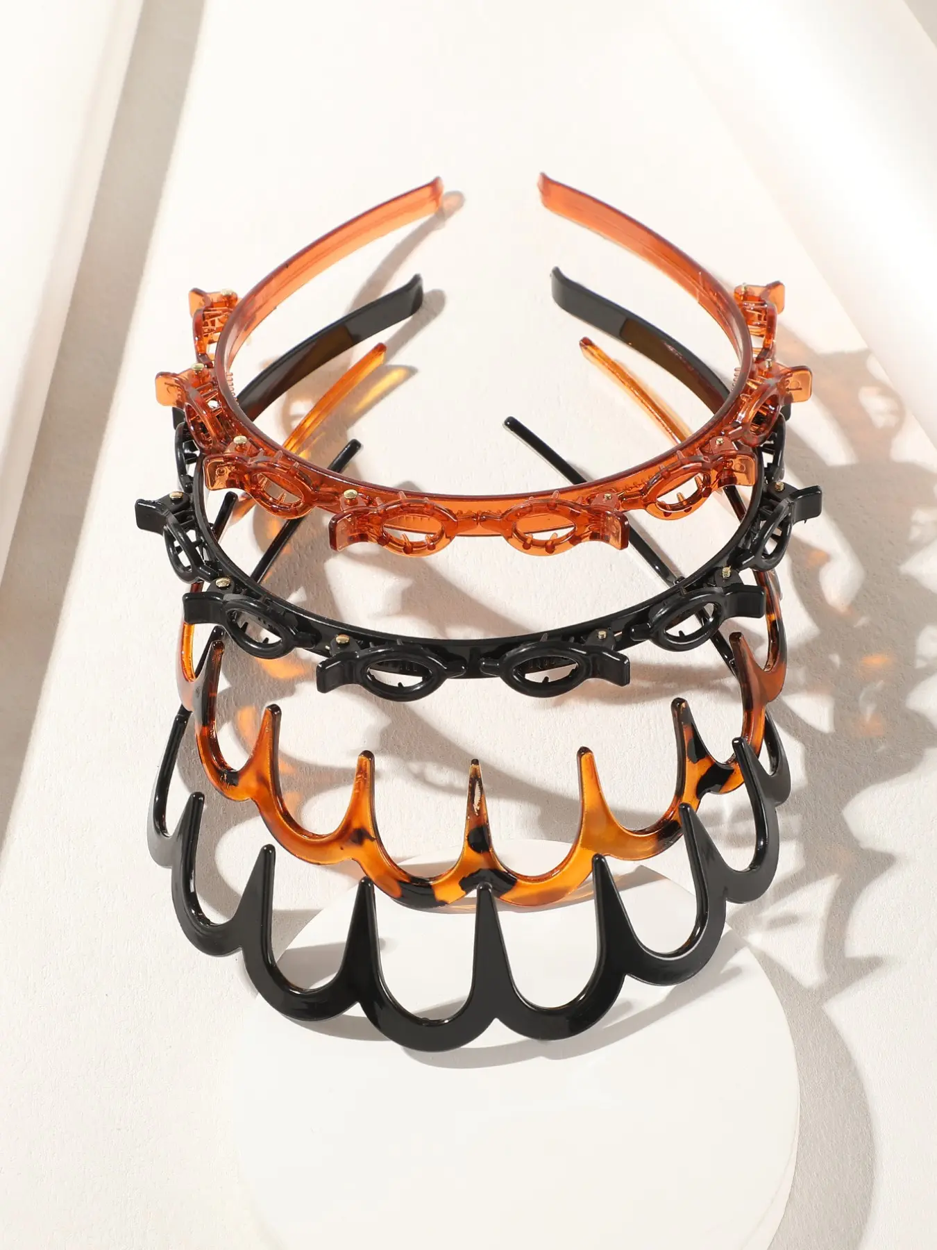 4pcs Wave Hairbands with Teeth, Professional Bang Clips, Non-Slip, Durable, Fashionable, Suitable for Face Washing and Skincare, Women's Hair Accessories, Headbands