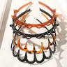 4pcs Wave Hairbands with Teeth, Professional Bang Clips, Non-Slip, Durable, Fashionable, Suitable for Face Washing and Skincare, Women's Hair Accessories, Headband Set