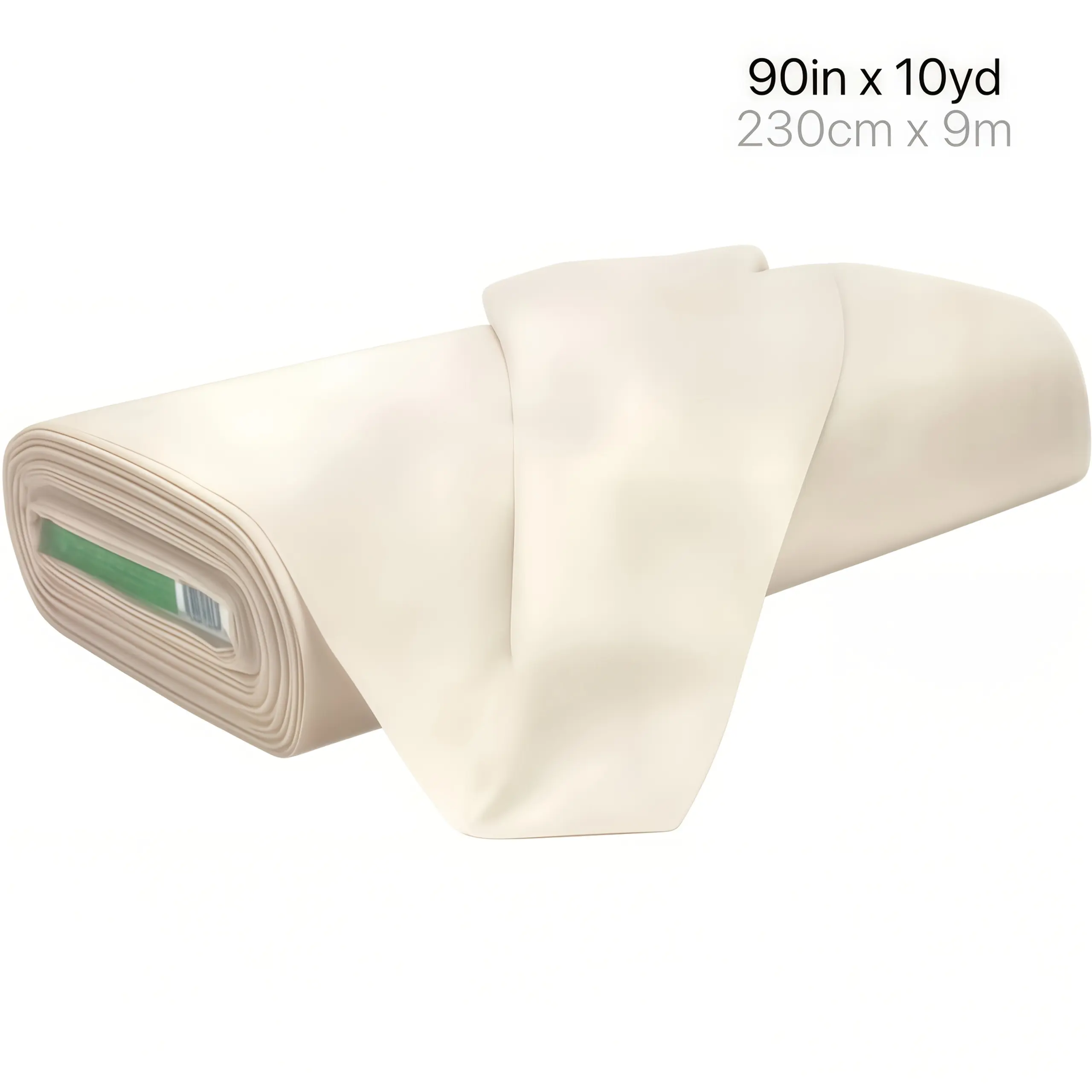 100% Pure Cotton Oversized Roll Fabric - 91in×355in Roll Form Solid Fluff, High-Temp Res. Heavy-Duty Quilting Material for Decor Accessories, Room Decorations, Table Mats