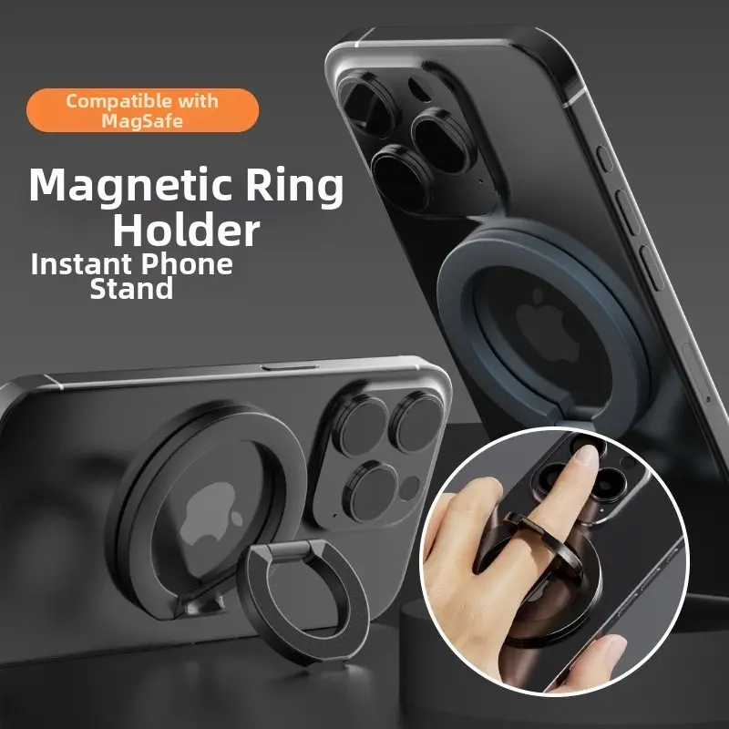 MagSafe Dual-Sided Magnetic Cell Phone Holder - Alloy Metal Mobile Phone Stand, Ultra-Thin Smartphone Holder for iPhone, Indoor Leisure Use, Cell Phone Holders