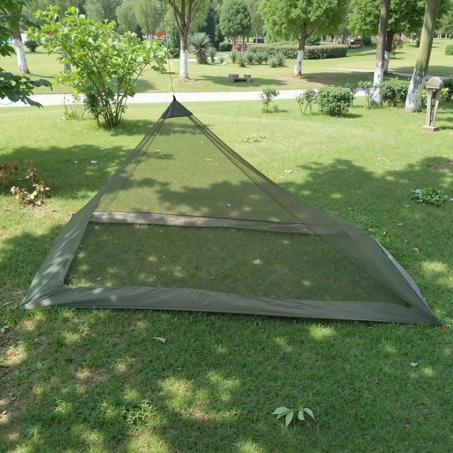 Camping Net Compact Ultralight No-See-Um Breathable Mesh Bugnet Netting Fits Sleeping Bags, Tent (Green)