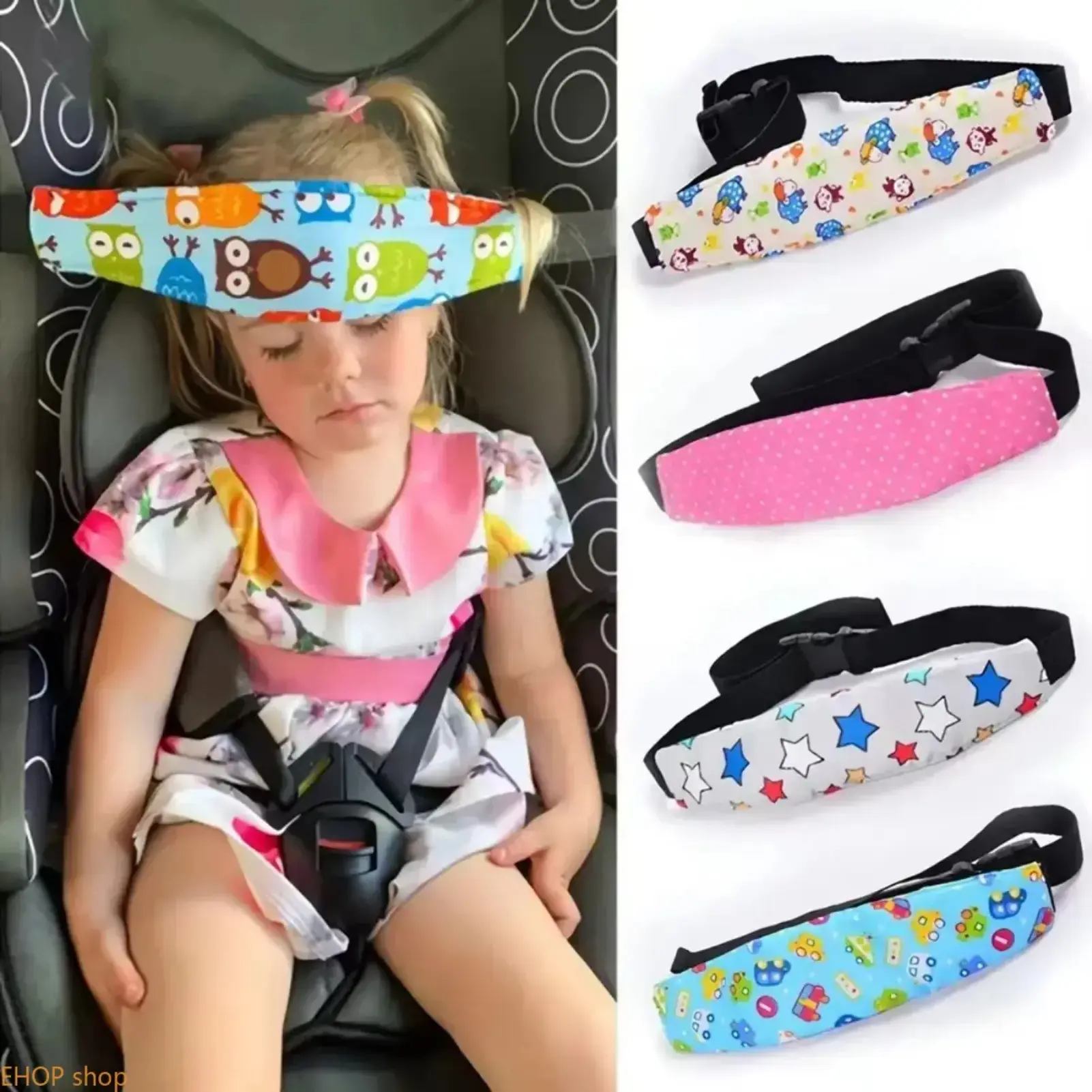 Adjustable Travel Sleep Head Support Strap Universal Car Seat Headrest Belt Comfort Anti Slump Rest Accessory For Road Trips