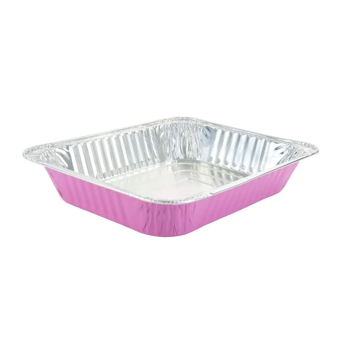 Disposable Colored Aluminum Foil Half Size Steam Table Pans - Rectangular Baking Pan for Hotels and Restaurants, Heavy Duty Pans for Baking, Preparing Food, #53900 (10, Pink)