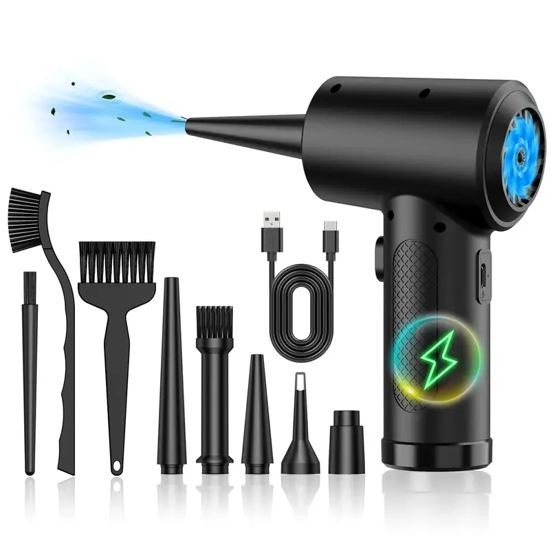 Aston DigitalCompressed Air Duster Cleaner, 3-Gear 51,000 RPM Electric Air Duster, Portable 4000mAh Rechargeable Cordless Air Blower with LED Light, Camera Cleaner